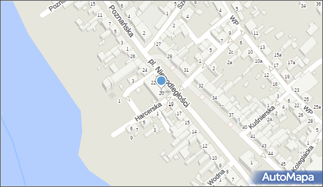 Kórnik, Plac Niepodległości, 20, mapa Kórnik