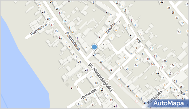 Kórnik, Plac Niepodległości, 27, mapa Kórnik