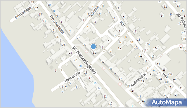 Kórnik, Plac Niepodległości, 31, mapa Kórnik