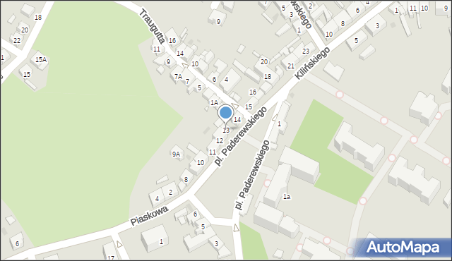 Kościan, Plac Paderewskiego Ignacego Jana, 13, mapa Kościan