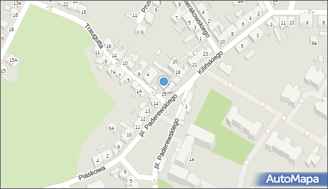 Kościan, Plac Paderewskiego Ignacego Jana, 15, mapa Kościan