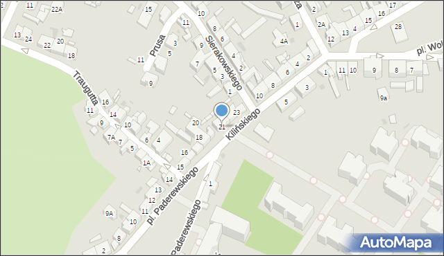 Kościan, Plac Paderewskiego Ignacego Jana, 21, mapa Kościan