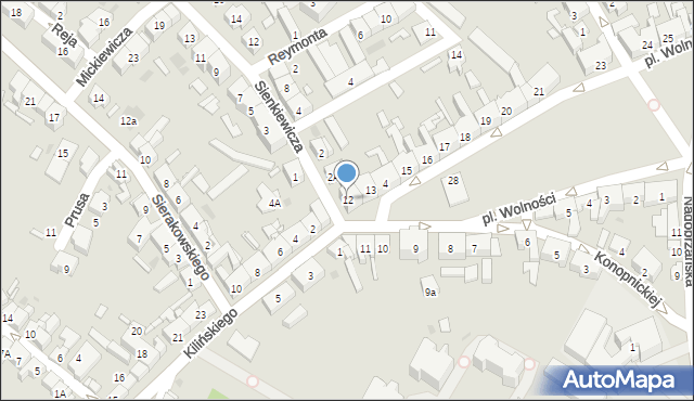 Kościan, Plac Wolności, 12, mapa Kościan