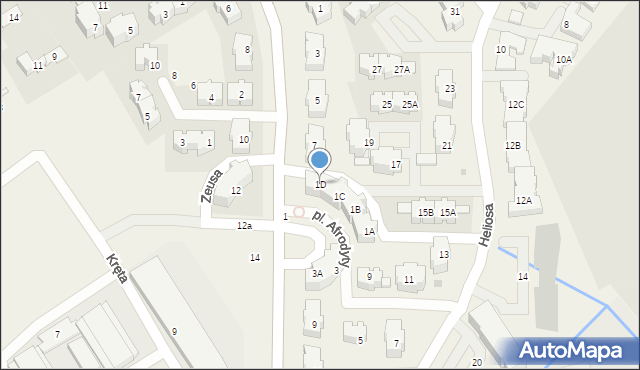 Kowale, Plac Afrodyty, 1D, mapa Kowale