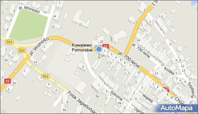 Kowalewo Pomorskie, Plac 700-lecia, 1a, mapa Kowalewo Pomorskie