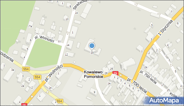 Kowalewo Pomorskie, Plac Wolności, 13, mapa Kowalewo Pomorskie