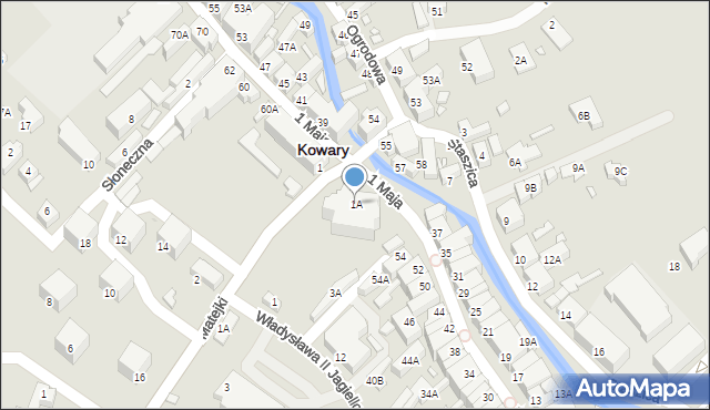 Kowary, Plac Franciszkański, 1A, mapa Kowary