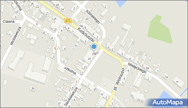 Koźminek, Plac Wolności, 15a, mapa Koźminek