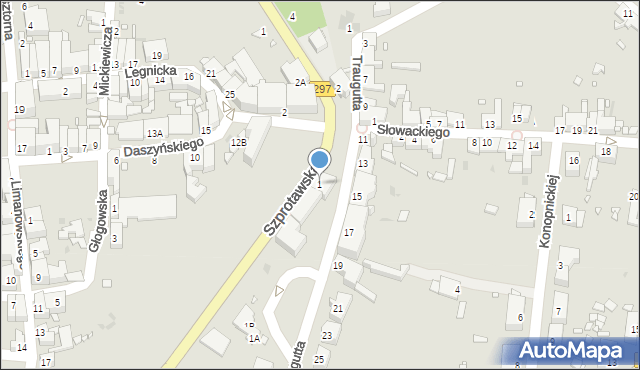 Kożuchów, Plac Jedności Robotniczej, 1, mapa Kożuchów