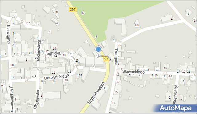 Kożuchów, Plac Jedności Robotniczej, 2A, mapa Kożuchów