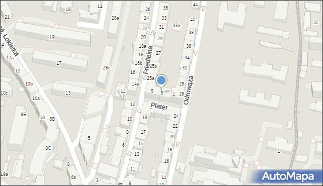 Kraków, Plater Emilii, 3, mapa Krakowa