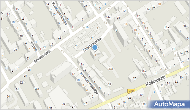 Kraków, Plac Na Stawach, 3, mapa Krakowa