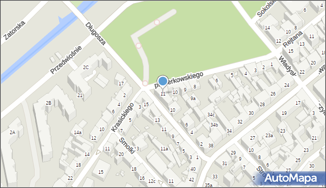 Kraków, Plac Serkowskiego Emila, 11, mapa Krakowa