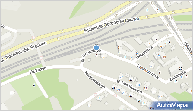 Kraków, Plac Przystanek, 6, mapa Krakowa