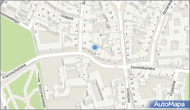 Kraków, Plac Wszystkich Świętych, 7, mapa Krakowa
