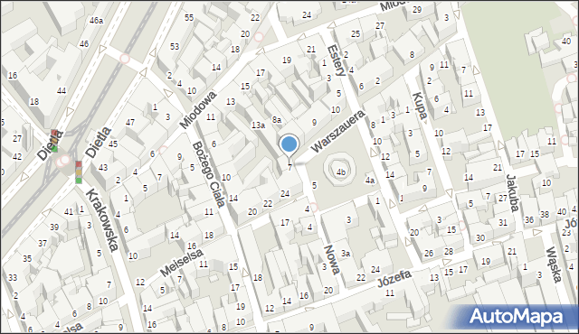Kraków, Plac Nowy, 7, mapa Krakowa