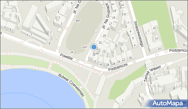 Kraków, Plac Na Groblach, 22, mapa Krakowa