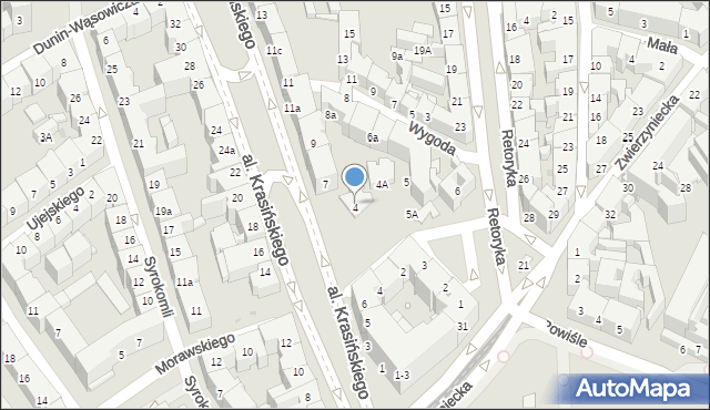 Kraków, Plac Kossaka Juliusza, 4, mapa Krakowa