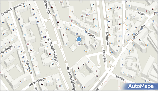 Kraków, Plac Kossaka Juliusza, 4A, mapa Krakowa