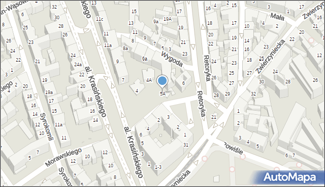 Kraków, Plac Kossaka Juliusza, 5A, mapa Krakowa