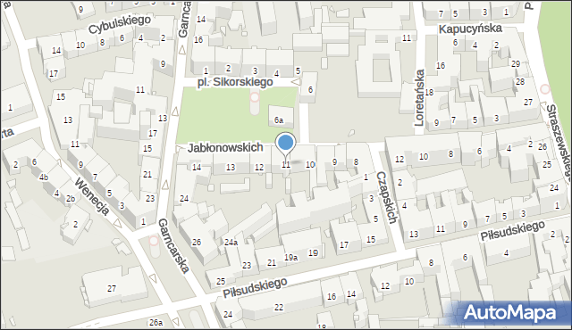 Kraków, Plac Sikorskiego Władysława, gen., 11, mapa Krakowa