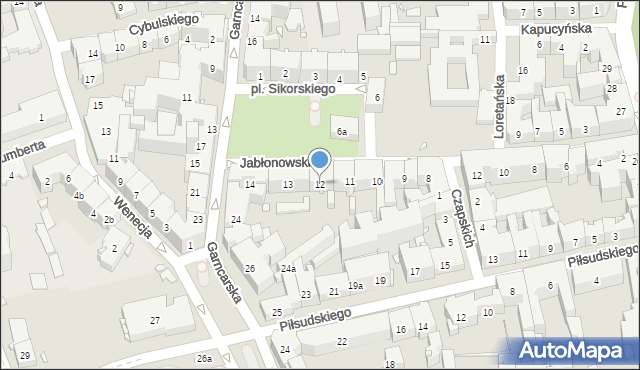 Kraków, Plac Sikorskiego Władysława, gen., 12, mapa Krakowa