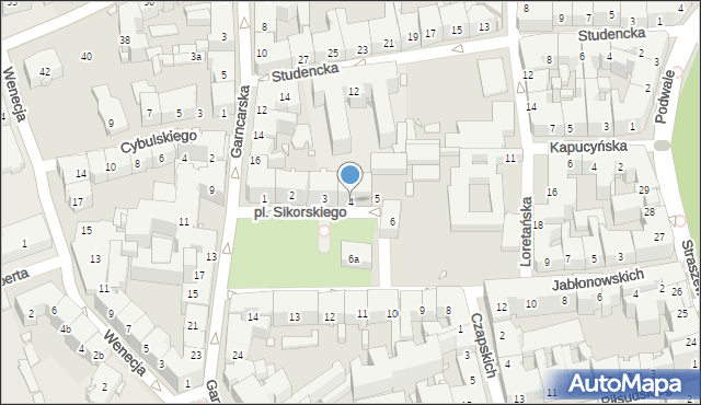 Kraków, Plac Sikorskiego Władysława, gen., 4, mapa Krakowa