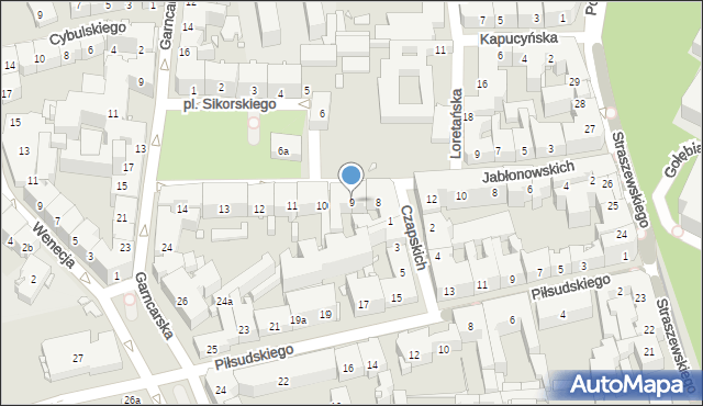 Kraków, Plac Sikorskiego Władysława, gen., 9, mapa Krakowa
