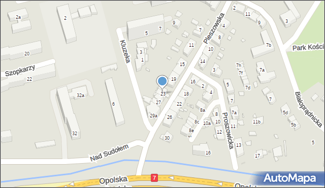 Kraków, Pleszowska, 23, mapa Krakowa