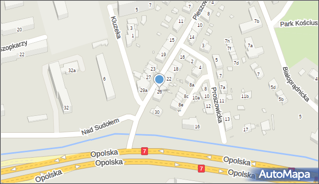 Kraków, Pleszowska, 26, mapa Krakowa