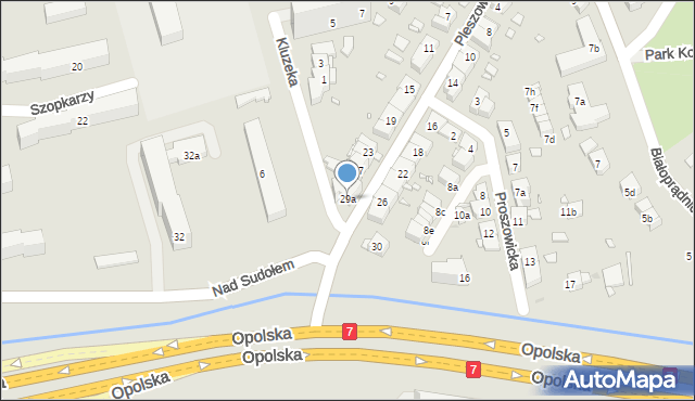 Kraków, Pleszowska, 29a, mapa Krakowa