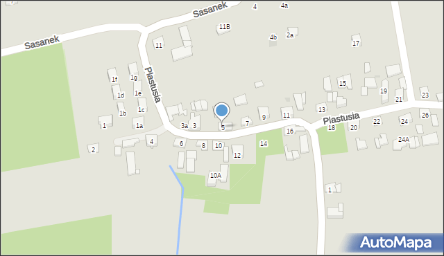 Kraków, Plastusia, 5, mapa Krakowa