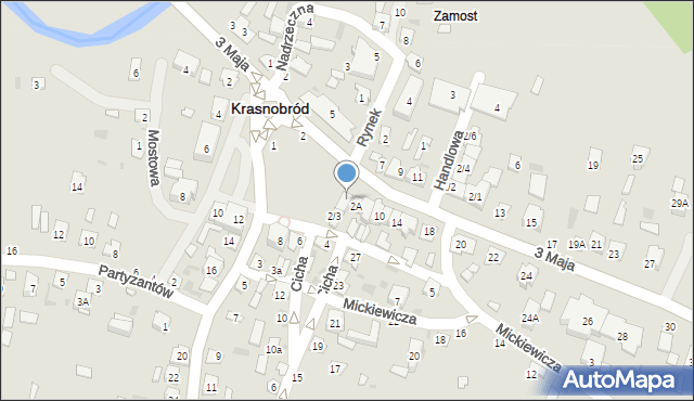 Krasnobród, Plac Siekluckiego M., 2, mapa Krasnobród