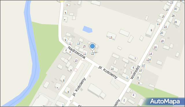 Krasnosielc, Plac Kościelny, 12, mapa Krasnosielc