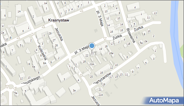 Krasnystaw, Plac 3 Maja, 21, mapa Krasnystaw