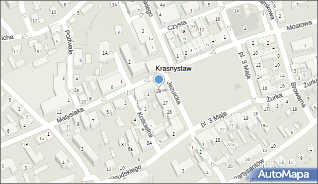 Krasnystaw, Plac 3 Maja, 29, mapa Krasnystaw