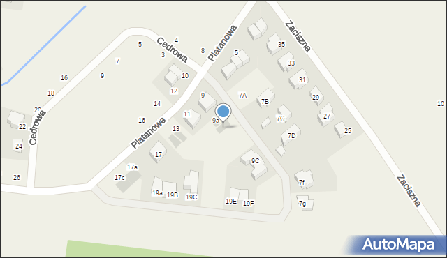 Kręczki, Platanowa, 9b, mapa Kręczki