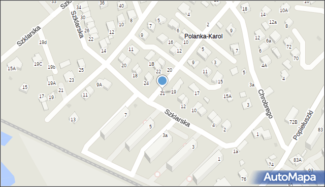 Krosno, Platynowa, 21, mapa Krosna