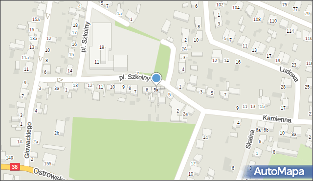 Krotoszyn, Plac Szkolny, 5a, mapa Krotoszyna