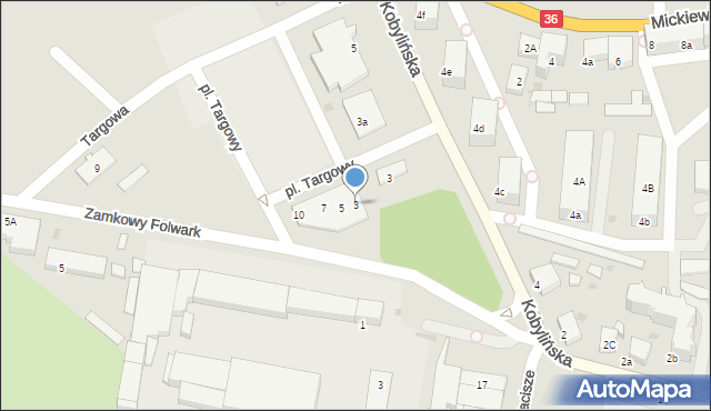 Krotoszyn, Plac Targowy, 3, mapa Krotoszyna