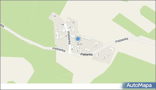 Krukówka, Plebanka, 5, mapa Krukówka
