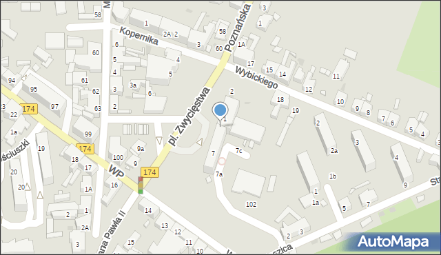 Krzyż Wielkopolski, Plac Zwycięstwa, 3, mapa Krzyż Wielkopolski