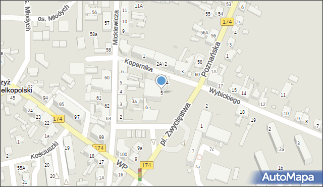 Krzyż Wielkopolski, Plac Zwycięstwa, 5, mapa Krzyż Wielkopolski