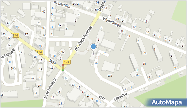 Krzyż Wielkopolski, Plac Zwycięstwa, 7, mapa Krzyż Wielkopolski