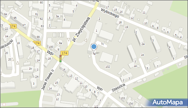Krzyż Wielkopolski, Plac Zwycięstwa, 7a, mapa Krzyż Wielkopolski