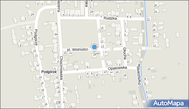 Kunów, Plac Wolności, 14, mapa Kunów