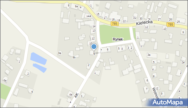 Kurzelów, Plac 1 Maja, 9, mapa Kurzelów
