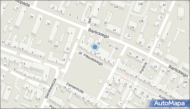 Kutno, Plac Piłsudskiego Józefa, marsz., 3, mapa Kutno