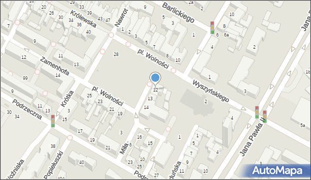 Kutno, Plac Wolności, 12, mapa Kutno