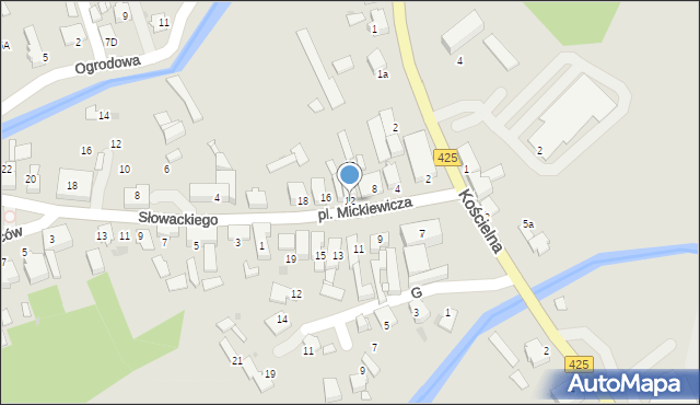 Kuźnia Raciborska, Plac Mickiewicza Adama, 12, mapa Kuźnia Raciborska